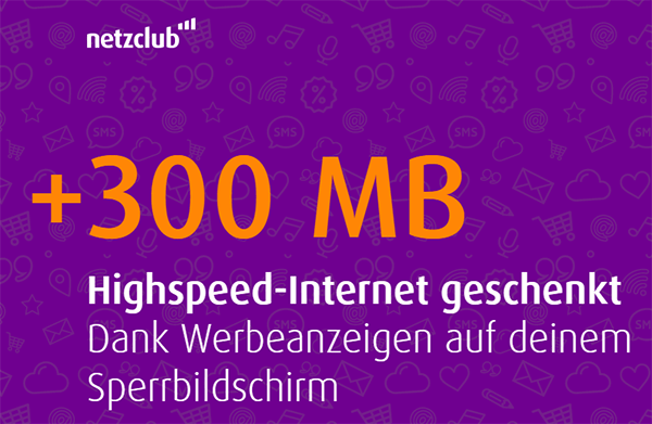 Mit netzclub+ bekommst Du 300 MB Highspeed-Internet geschenkt