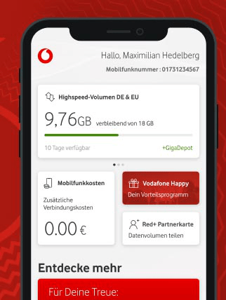 Aufladen über die MeinVodafone-App