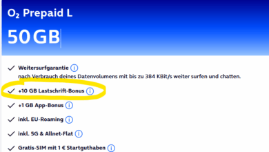o2 Prepaid Lastschrift-Bonus: Bis zu 10 GB extra Datenvolumen